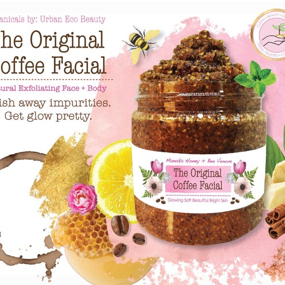 Organic Manuka Honey + Bee Venom Coffee Scrub Facial / Urban Eco Beauty - Picture 4 of 7